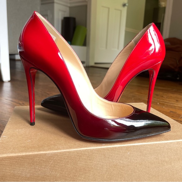 Christian Louboutin Shoes - Christian Louboutin Pigalle Follies Size 38 Stiletto Pumps in "Black Red"
